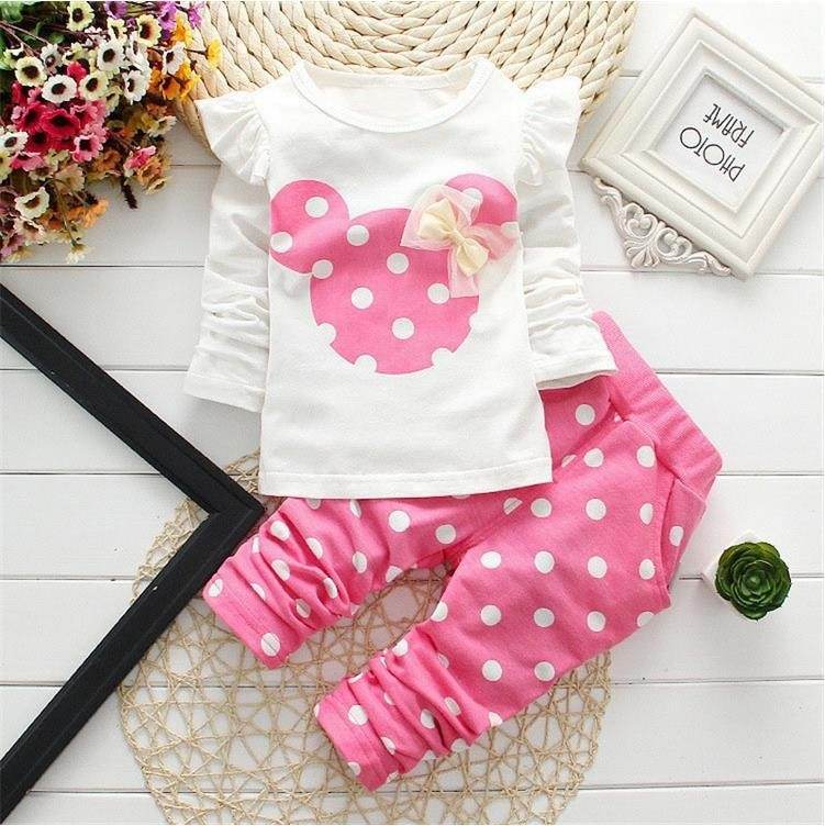 Minnie Mouse Long Sleeve Set for Girls - Cute & Cozy Disney Outfit - Boys & Bows